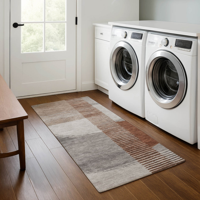 Premium Machine Washable Ariel Geometric Rug, Runner 2'3" x 7'6"