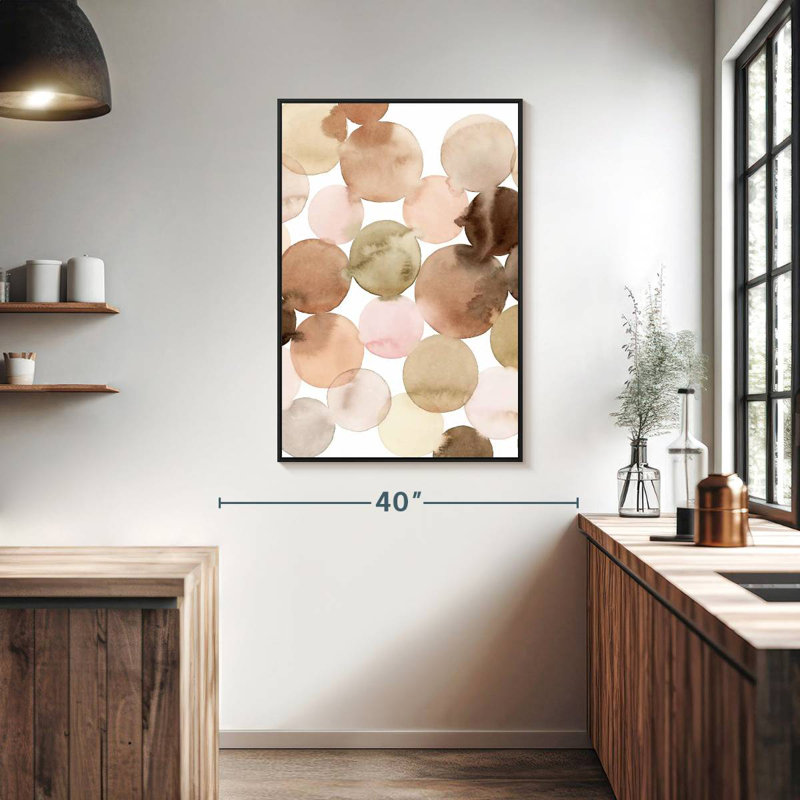 Argile mouchetée II, Cadre flottant noir, 27 po x 40 po