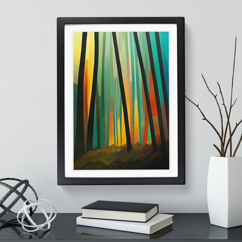 Unusual Forest Abstract - Single Picture Frame Painting, Black , 64cm H x 46cm W x 2cm D