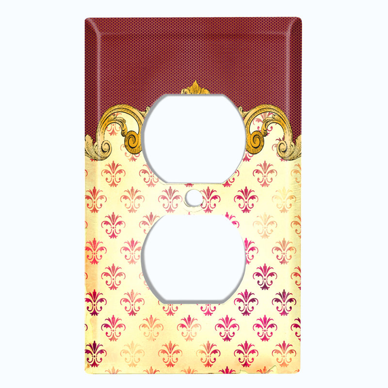 Plaque murale Damask Maroon