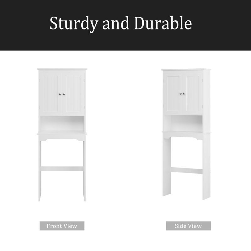 Over The Toilet Storage Cabinet, Bathroom Shelf Over Toilet, Bathroom Storage Cabinet Organizer,Wood Bathroom Space Saver, White