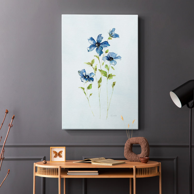 Blue Wonders II -Galery Enveloppé Cavas, H 60 po x l 40 po