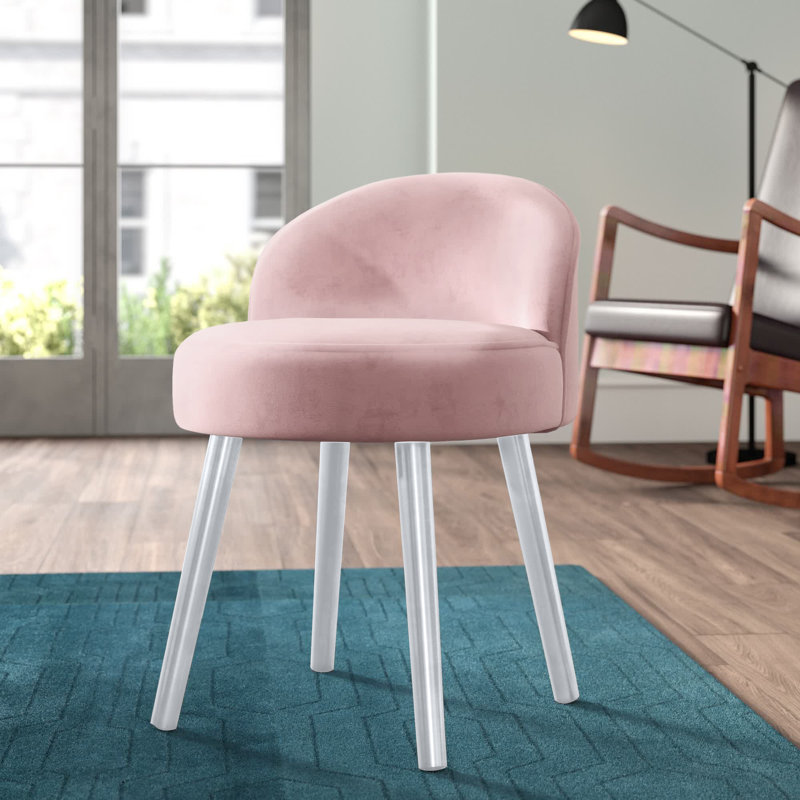 Manufactured Wood Accent Stool, Pink/White 