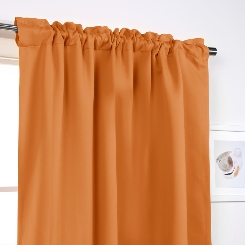 Panneaux de rideaux occultants et thermiques unis avec passe-tringle Bantam, Orange, L 52 po x L 96 po