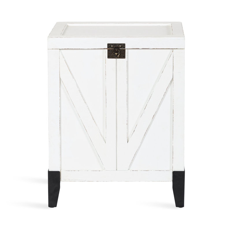 Enora Solid Wood End Table with Storage