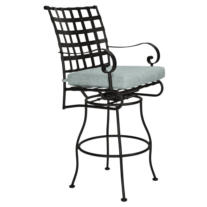 Classico-W Outdoor Swivel Bar Stool, Harris Stone, Carbon Black