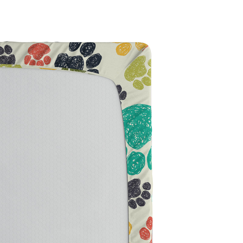 Twin White Microfiber Animal Print Fitted Bed Sheet