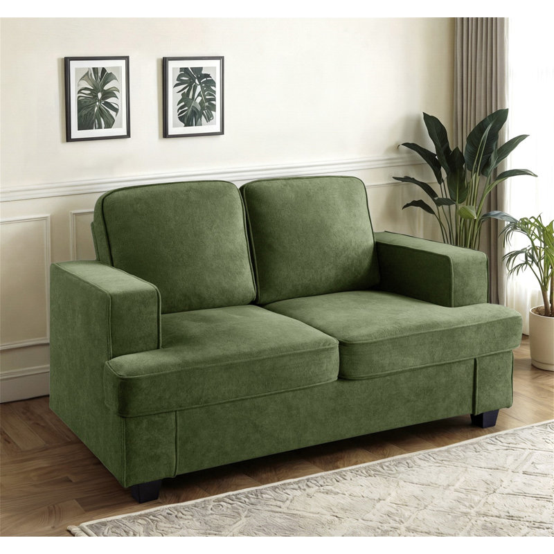 Causeuse moderne en velours, Vert