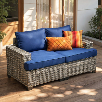Ensemble de canapé d'extérieur 2 pièces avec coussins 2 pièces