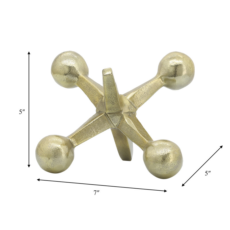 Modern Abstract Aluminum Decorative Object - Unique Geometric Metal Accent Sculpture for Contemporary Decor, Gold