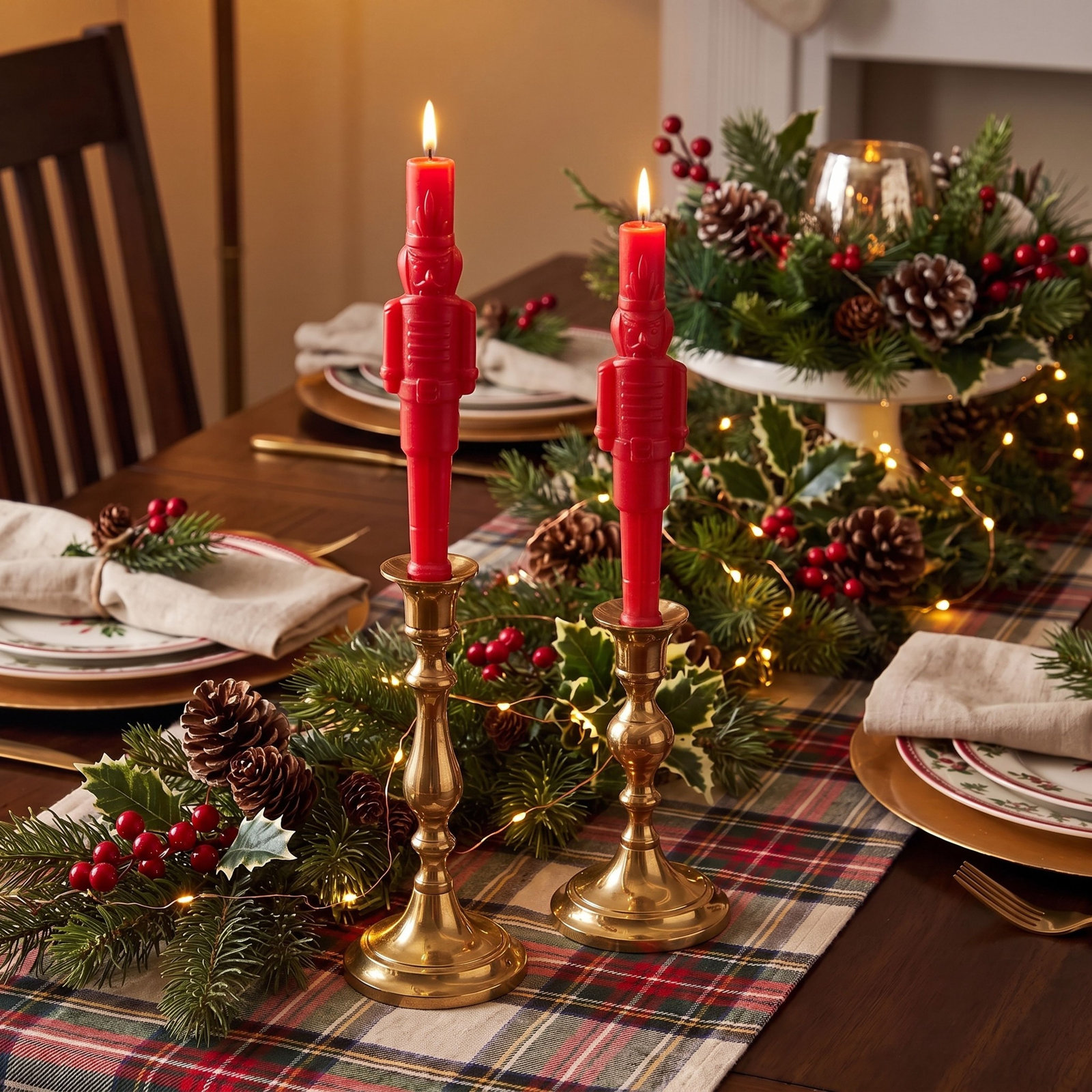 Unscented Taper Candle, Red