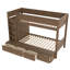 Lit superposé simple / simple TG au-dessus de simple / double en bois massif avec garde-robe intégré et 4 tiroirs-1882211691