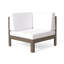ensemble modulaire d'extérieur en bois avec coussins, blanc