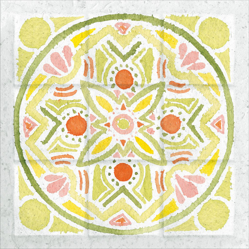 «Citrus Tile III» par Elyse DeNeige - reproduction sur toile tendue, H 24 po x l 24 po x P 1,5 po