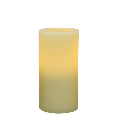 Bougie colonne sans flamme 6 po ivoire