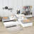 Twin Size 2 Drawers Wooden L-shaped Platform Beds with Trundle and Built-in Table-1914664084