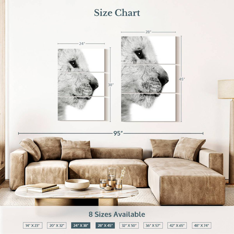 Brampt Lion Cub Profile, 38" H x 24" W