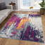 Tapis de couloir abstrait gris ivoire et magenta Comfort-958793998