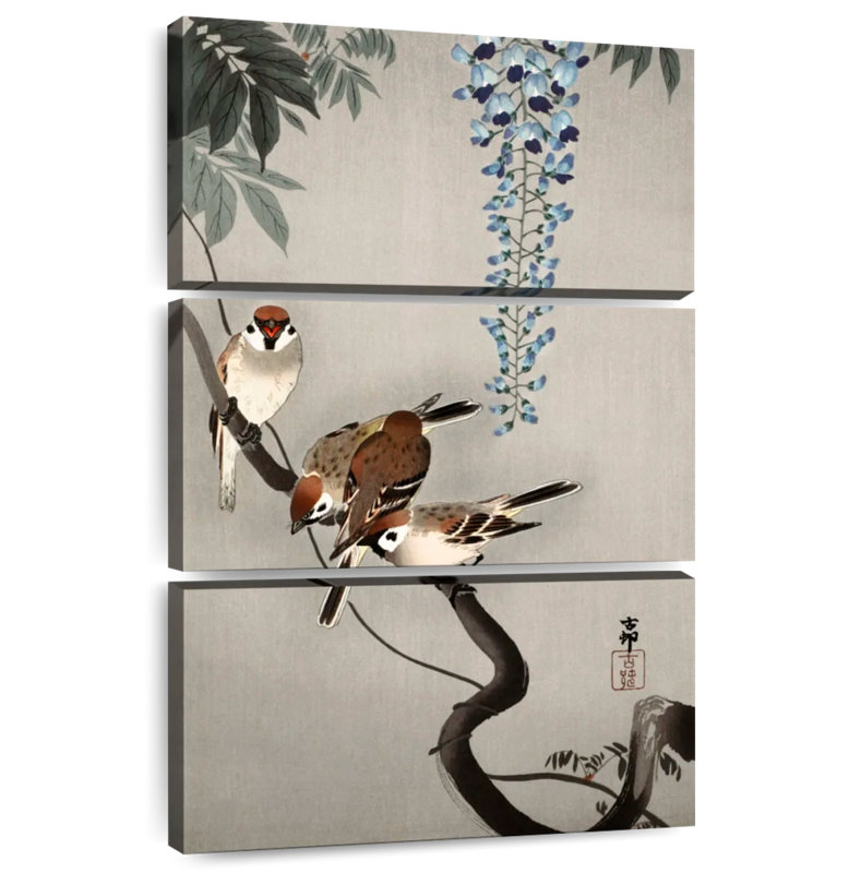 Brampt Ring Sparrows At Wisteria, 57" H x 36" W