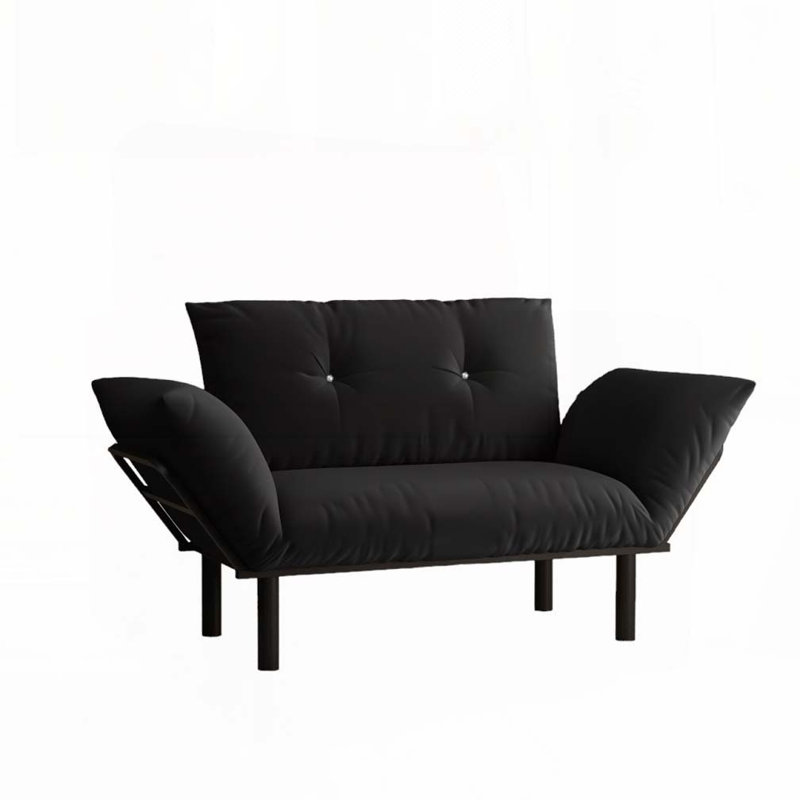 Ewald Upholstered 49'' Sofa, Black Fabric