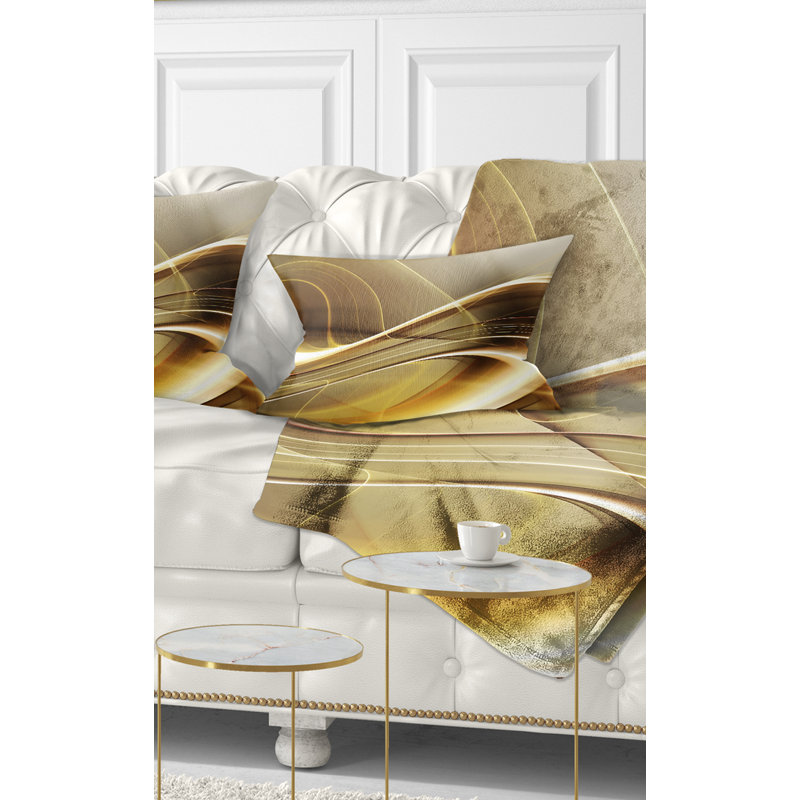 Élégant canapé moderne - coussin abstrait imprimé, Rectangulaire, 12 po x 20 po