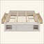 Structure de lit plateforme avec 4 tiroirs de rangement et un casier de rangement au pied de lit, sans tête de lit, conception moderne peu encombrante-463625346