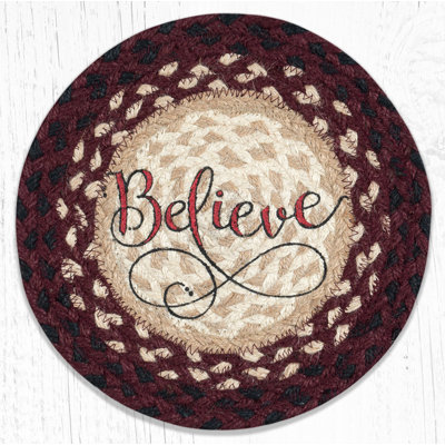  Believe Printed Round Trivet 10"x10" Heat-Resistant Kitchen Accessory