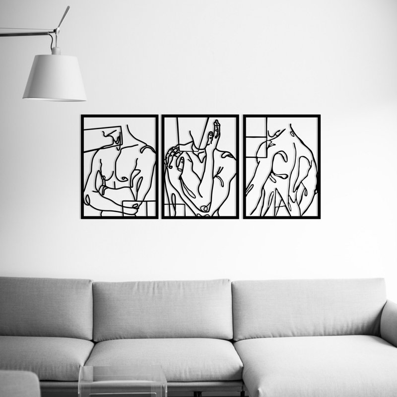 Decorative Metal Wall Accessory, Black Finish, 44.9 x 19.7 inches | 100% Metal Construction, Thickness: 0.05 inches | Stylish Home Décor for Living Room, Office, & Bedroom | Durable & Eye-Catching Design