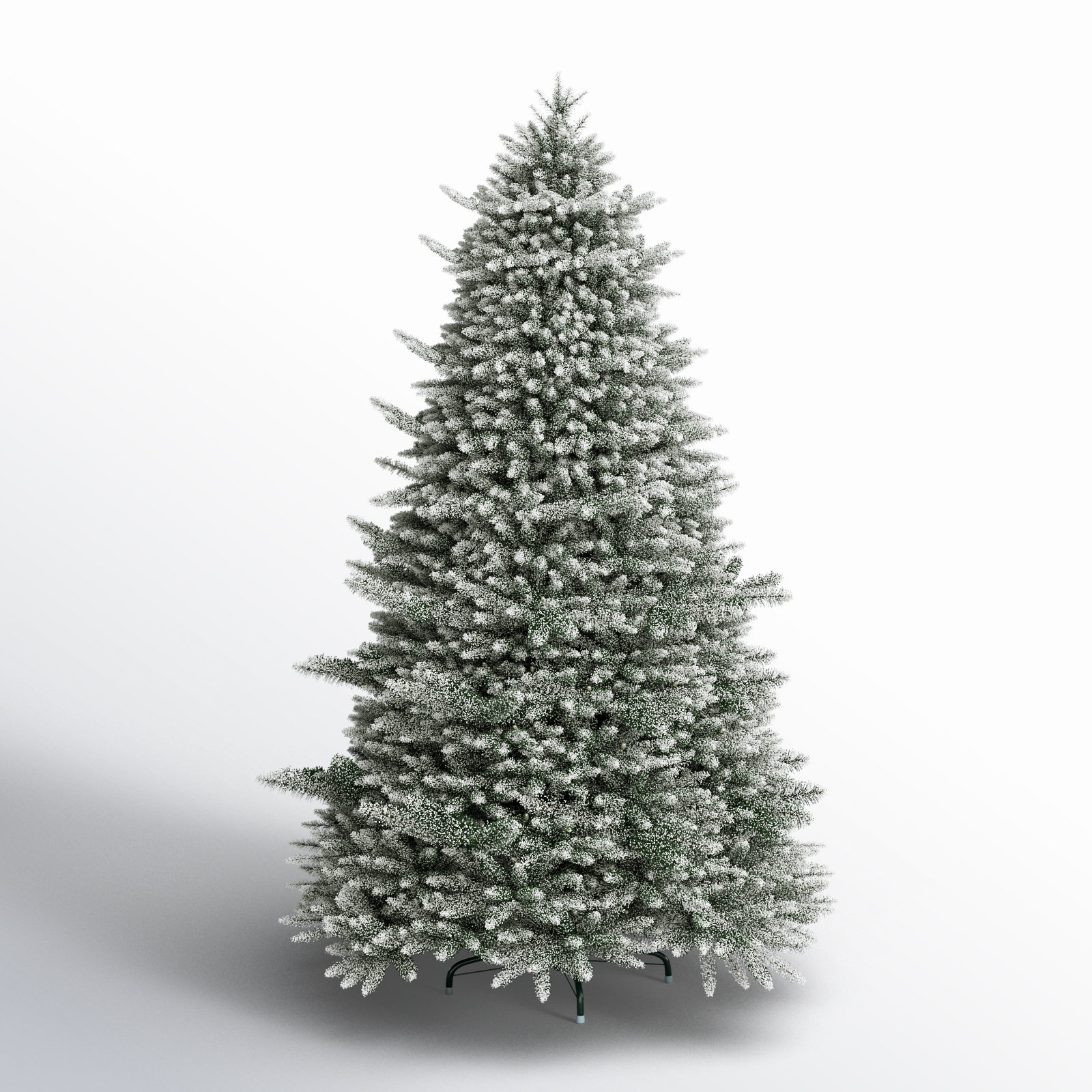 Melisande Pre Lit LED Hinged Natural Cut Flocked Spruce, 9'