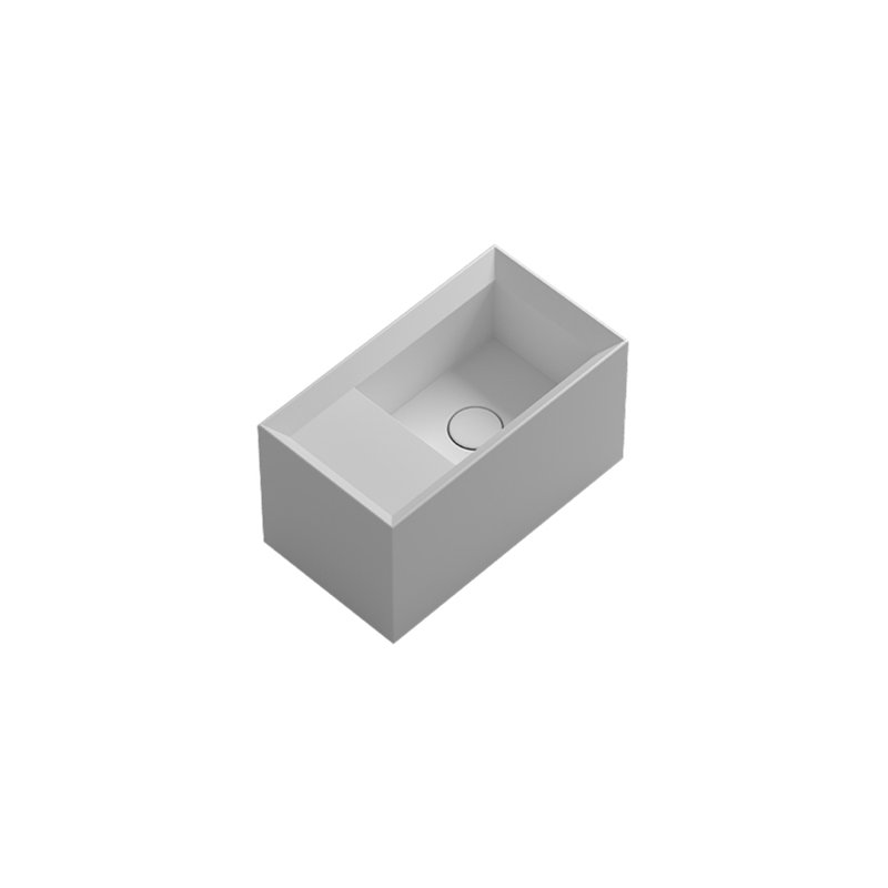 Lavabo pour salle de bain, Blanc brillant, Blanc brillant, Pas de robinet
