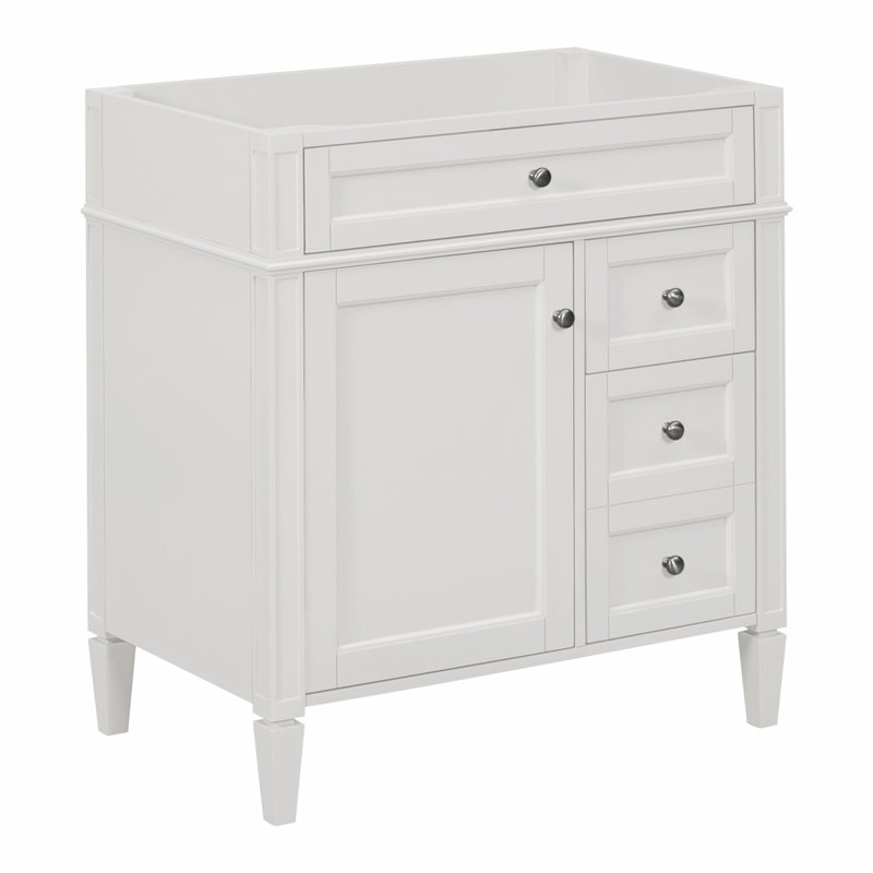 Meuble-lavabo de salle de bain sans lavabo supérieur, Blanc