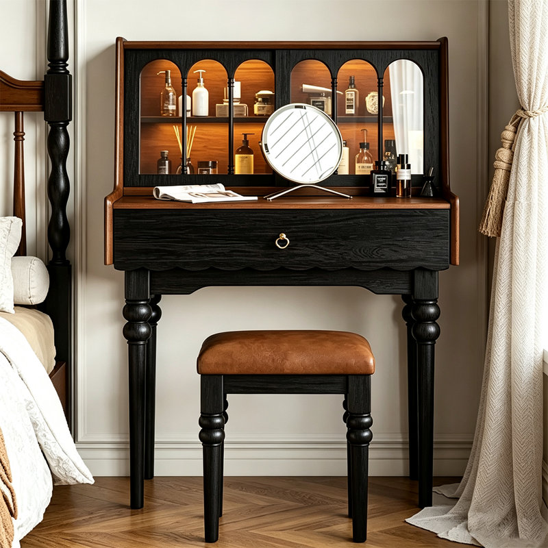 Bureau et coiffeuse en bois massif de style américain de 27,56 po