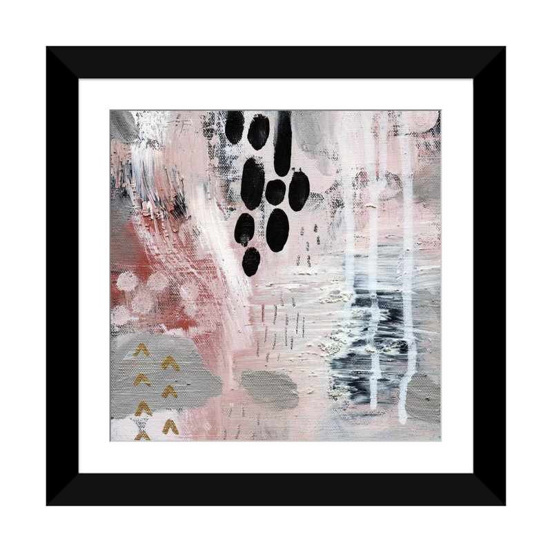 Terre par Sara Franklin - reproduction d'art sur toile, H 16 po x l 16 po x P 1 po, Papier avec cadre noir, Blanc