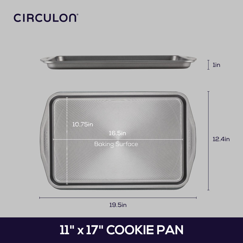 Circulon Bakeware Nonstick Cookie Pan / Cookie Sheet, 17" H x 11" W, Silver