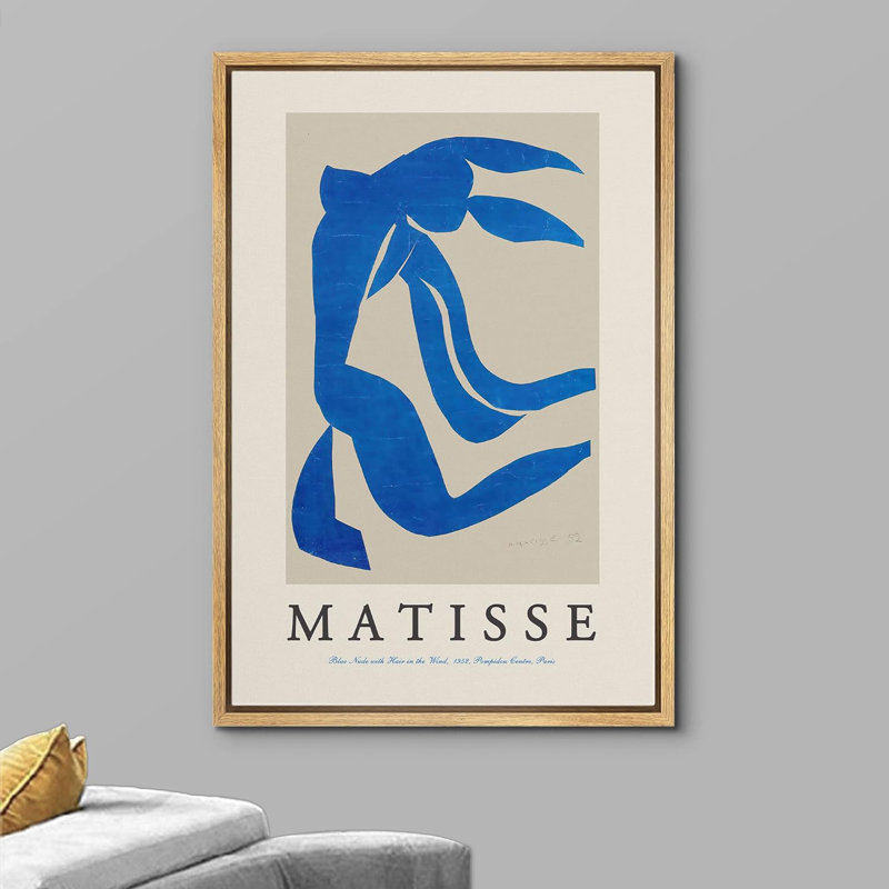 Classical Artwork " Blue Nude With Hair In The Wind ", Natural, 24" H x 16" W x 1.5" D