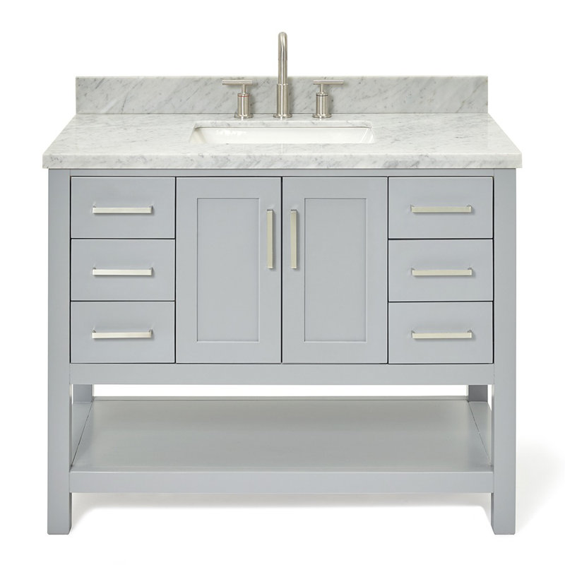 Magnolia Bath Vanity Rectangular Basin S043SCWRV, Gray, Rectangular