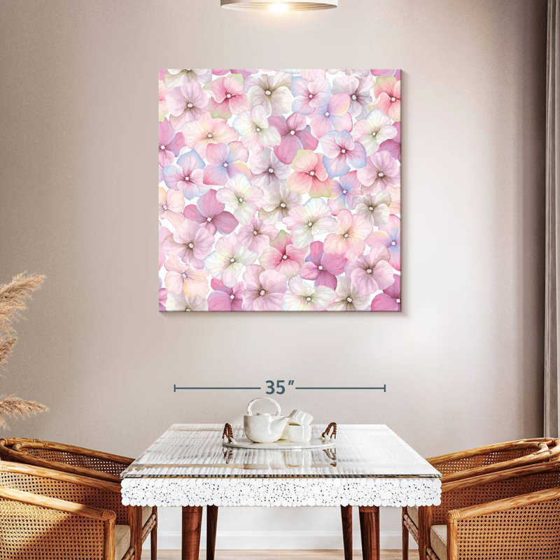 Harnek Gradient Pink Hydrangeas, 39" H x 39" W