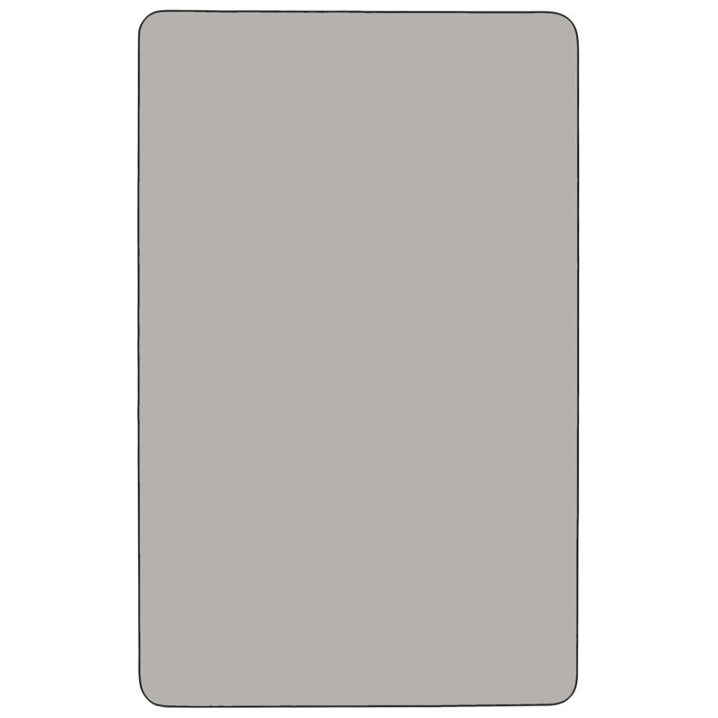 Gray Adjustable Rectangular Laminate Activity Table with Wheels