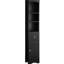 Armoire de salle de bain noire - Tablette réglable, rangement et tablette compacte autoportante avec tiroir-577657522