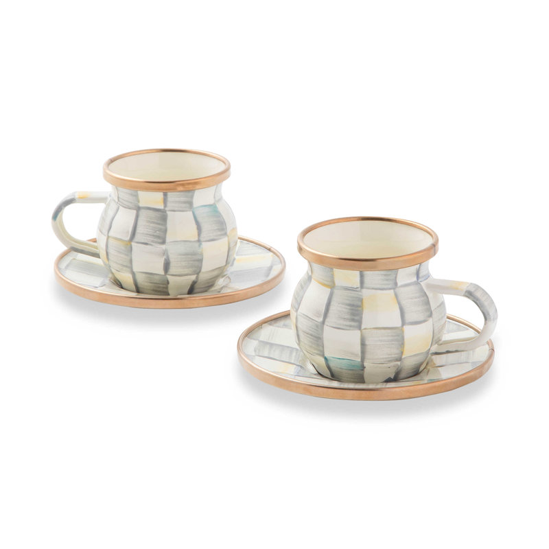 Sterling Check® Espresso Cup & Saucer