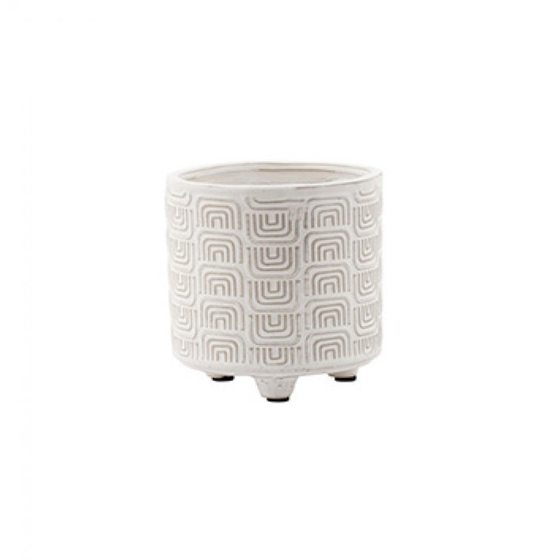 Pot de fleurs à motif géométrique, H 4 po x l 4 po x P 5 po