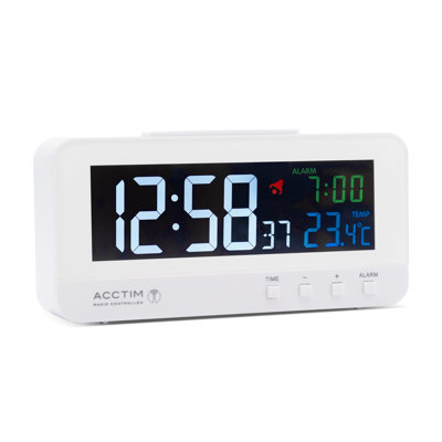 Radio clock Alarm Tabletop Clock in Grey