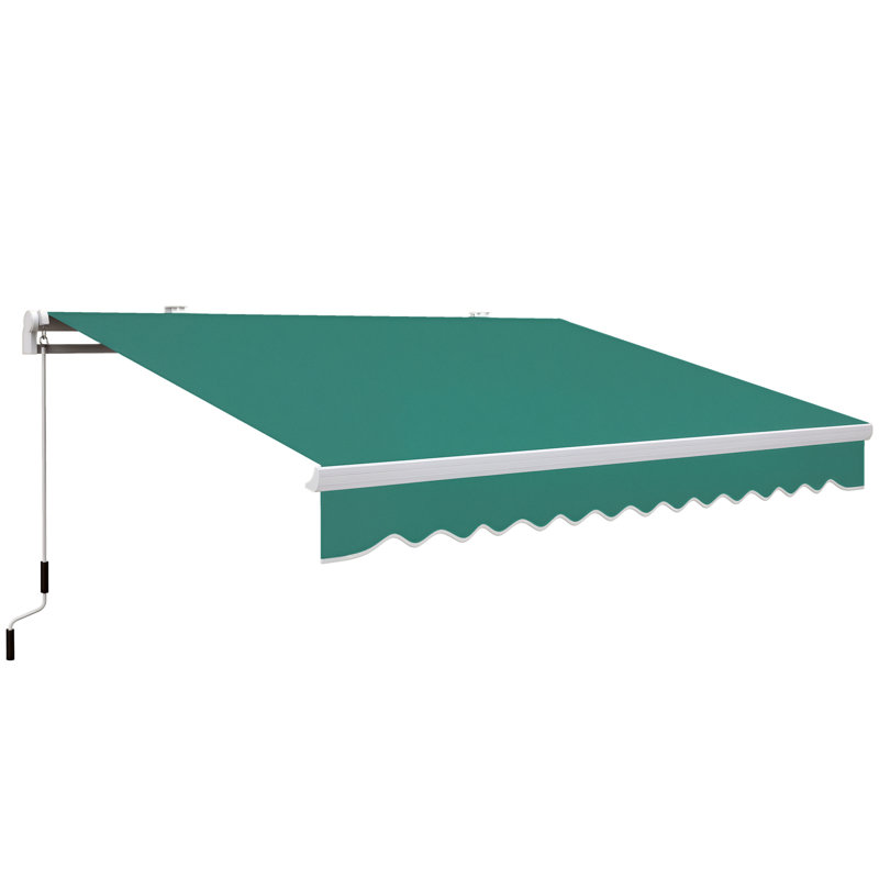 Auvent de terrasse à inclinaison manuelle, Vert, 156" x 96"