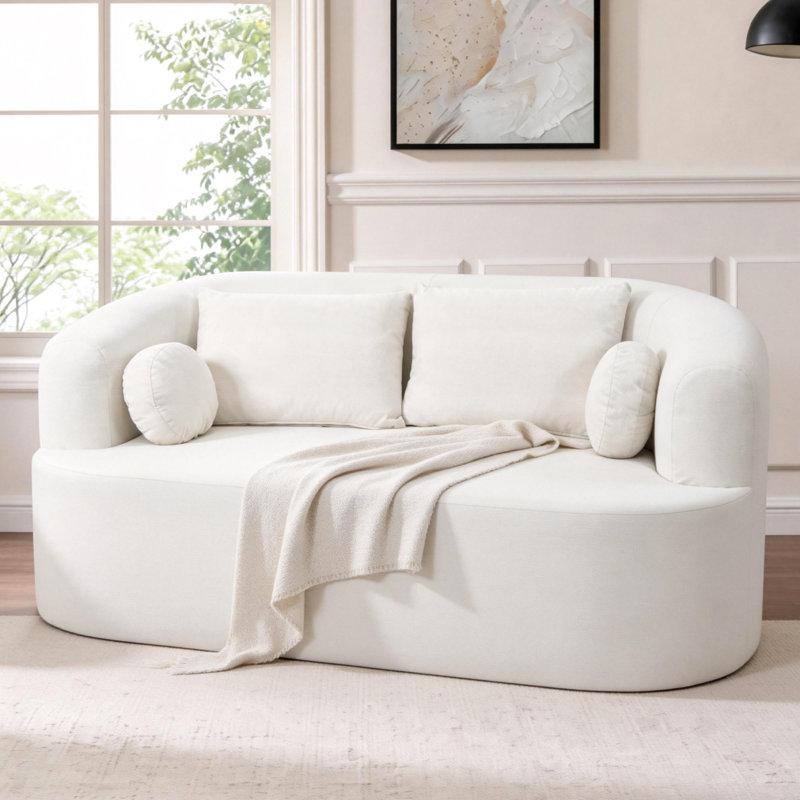 Causeuse moderne dans une boîte, Beige