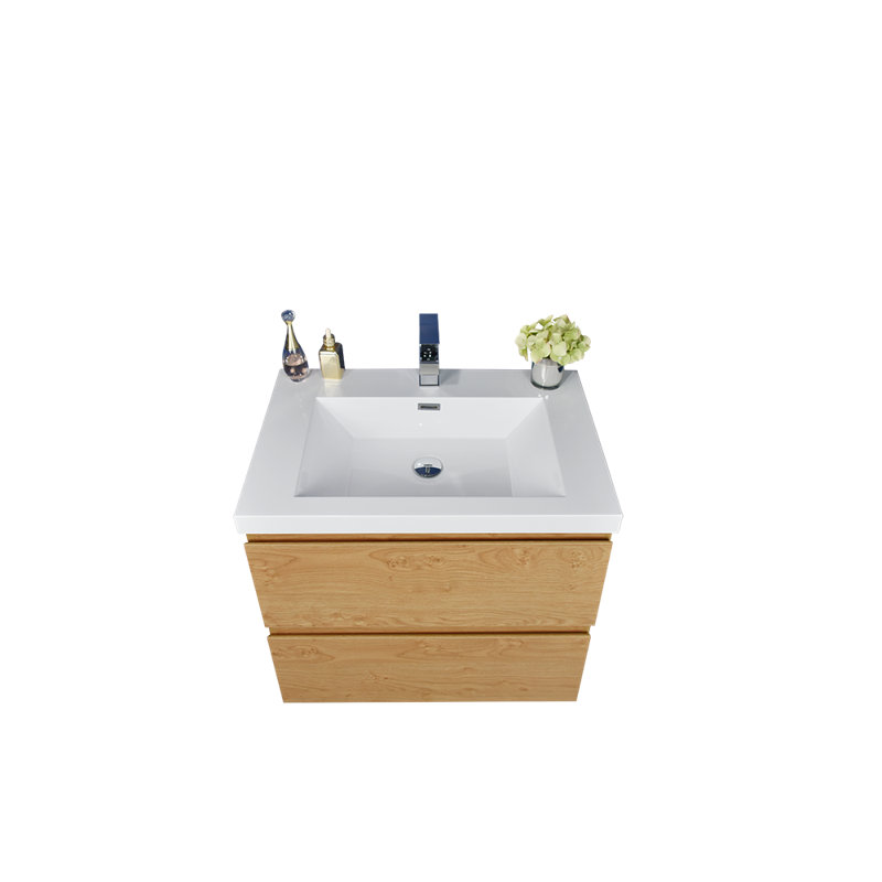 Ensemble de meuble-lavabo simple 24 po Hridhaan, Chêne anglais