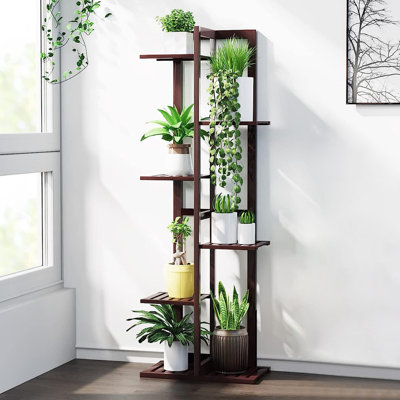 Bamboo 6 Tier 7 Potted Plant Stand