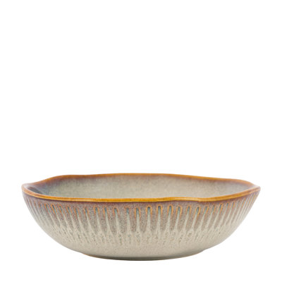 Organic Ridged Pasta Bowl Stone (4pk) 220x55mm