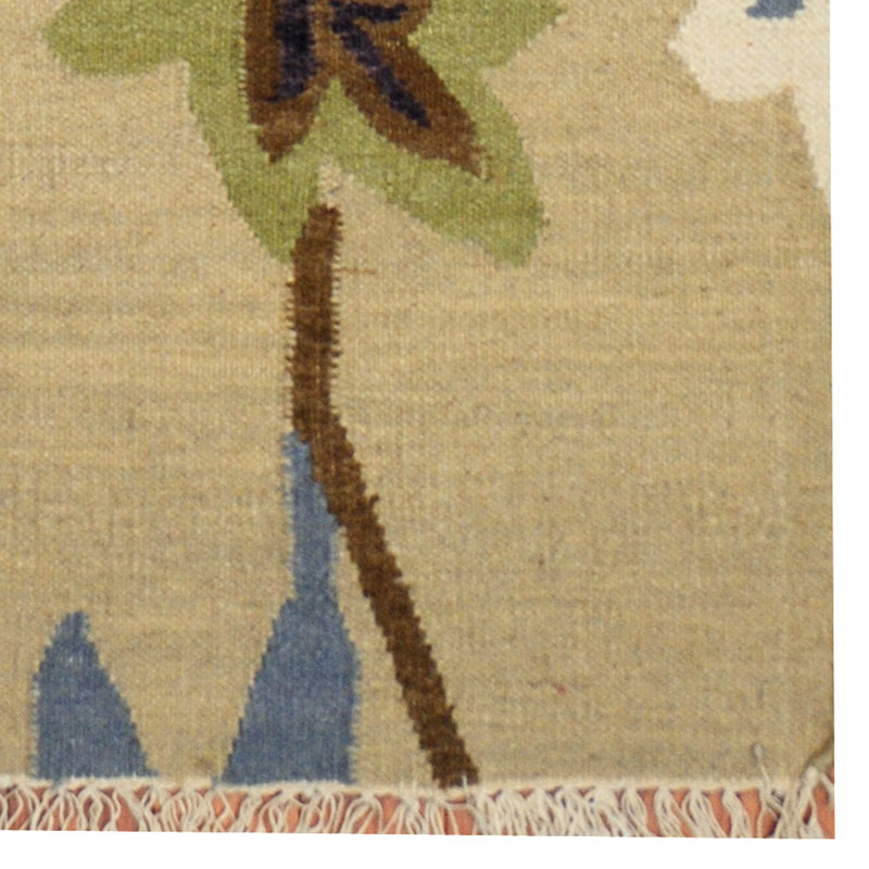 Kilim Beige/Purple/Orange/Green Rug, Rectangle 4'7" x 6'5"