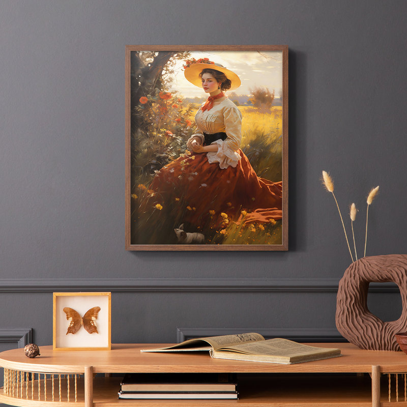WOMEN-CCDCL-XXL, reproduction d'art encadrée - prêt à accrocher, Noyer, H 10 po x l 8 po