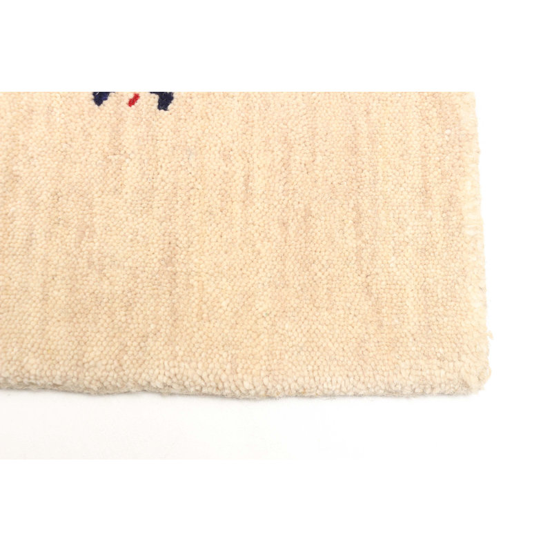 Tapis beige Kashkuli Gabbeh 4 pi 1 po x 5 pi 8 po